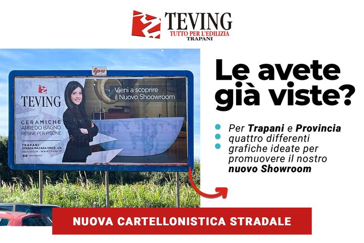 Le avete già viste? Per le strade di Trapani e Provincia trovate la nuova #cartellonistica #stradale, quattro differenti grafiche ideate per promuovere il nostro nuovo #Showroom.