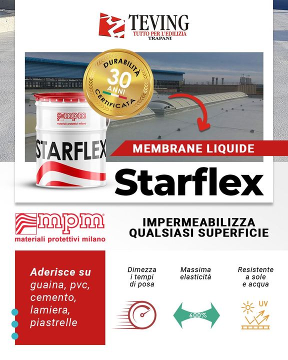 Impermeabilizza qualsiasi superficie con le membrane liquide Starflex di Mpm srl  !