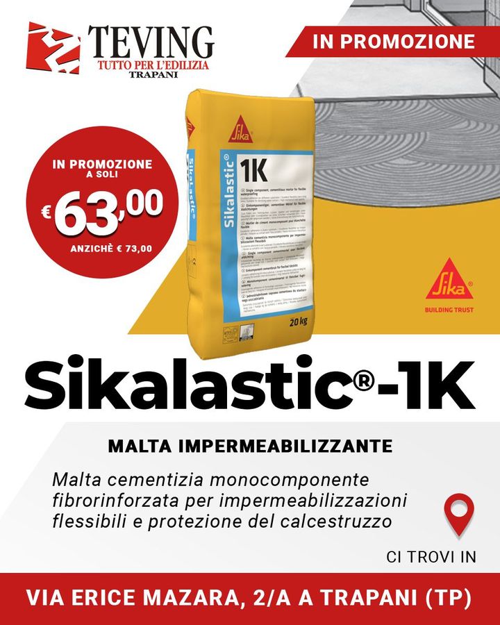 Soluzioni impermeabilizzanti in #promozione ❗️

Acquista la malta impermeabilizzante Sikalastic®-1K a