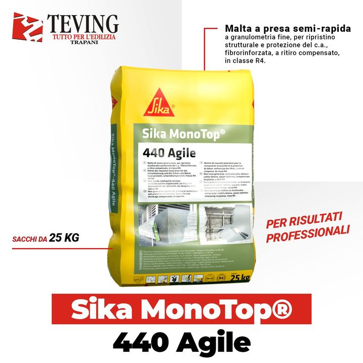 SIKA MONOTOP®-440 AGILE  TEVING

Malta a presa semi-rapida a granulometria